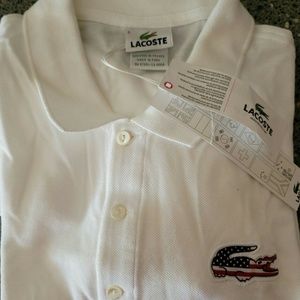 LACOSTE USA FLAG. SIZE L SLIM FIT. NEW WITH TAGS